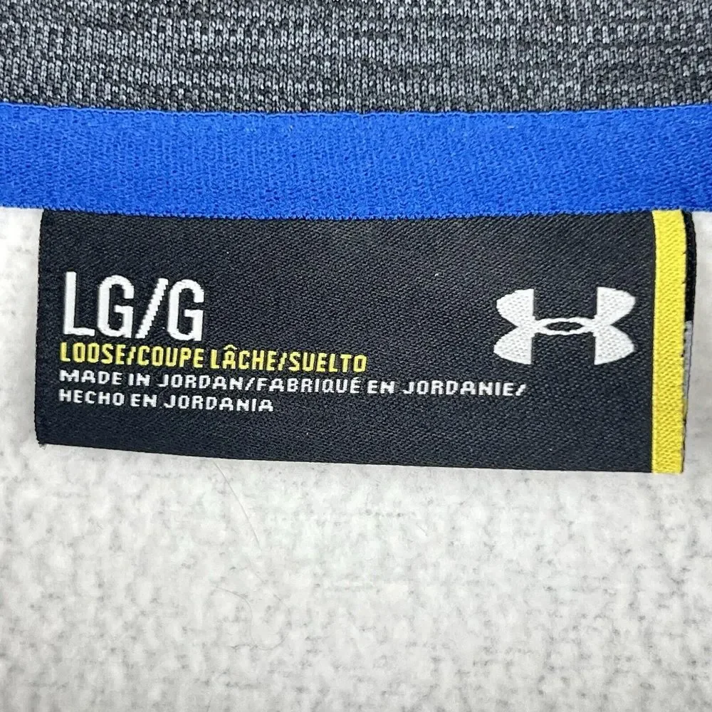 Under Armour UA 1/4 Zip Pullover Sweatshirt Men's Large Gray‎ Mock Neck Active